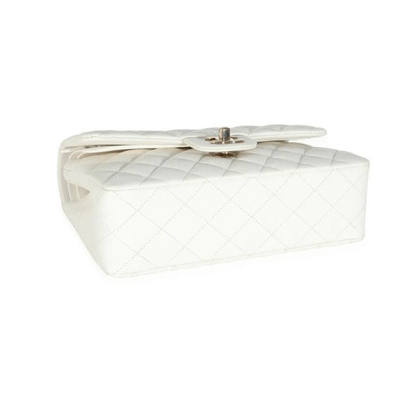 Chanel White Quilted Caviar Small Classic Double Flap Bag - Picture 6 of 8